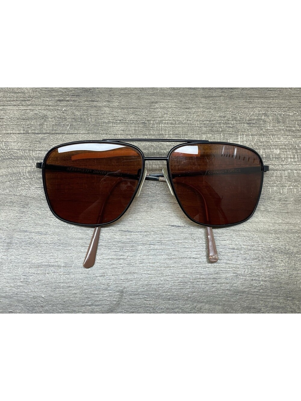 SERENGETI DRIVERS 5241J CRYSTAL BLACK AVIATOR VINTAGE SUNGLASSES *FRAMES ONLY